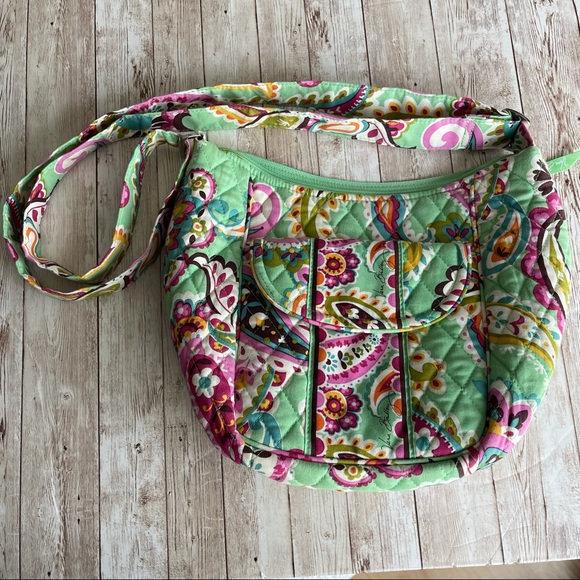 VERA BRADLEY TUTTI FRUITY DAISY GREEN PURSE BAG - Picture 1 of 8